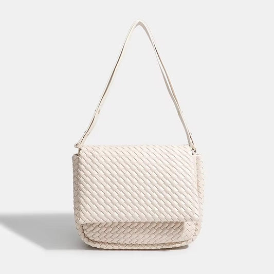 FLAP WHITE LARGE TOTE