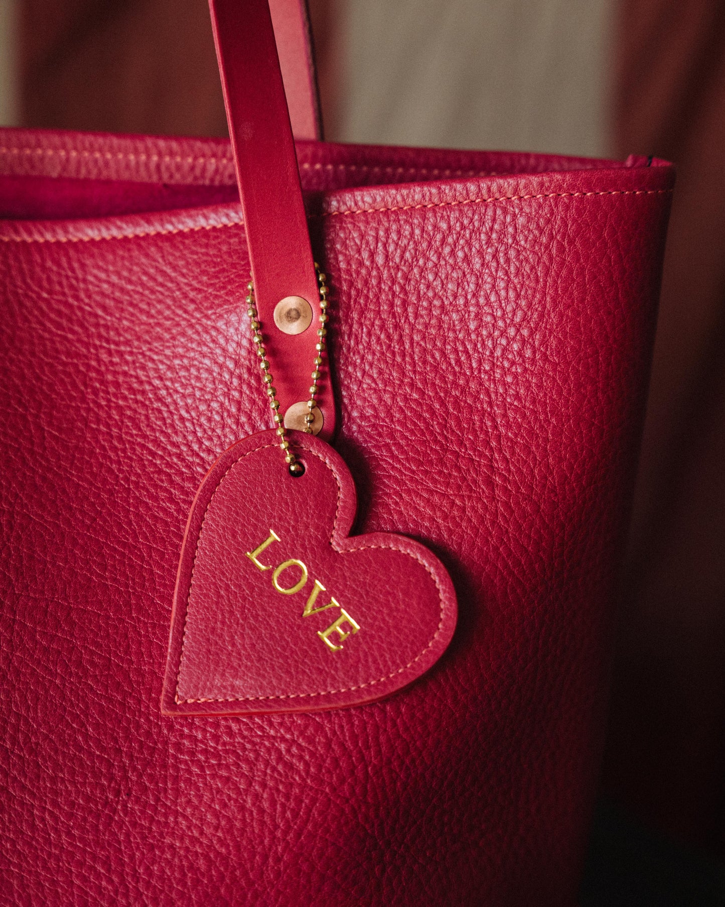 Love/Hate Leather Heart Tag