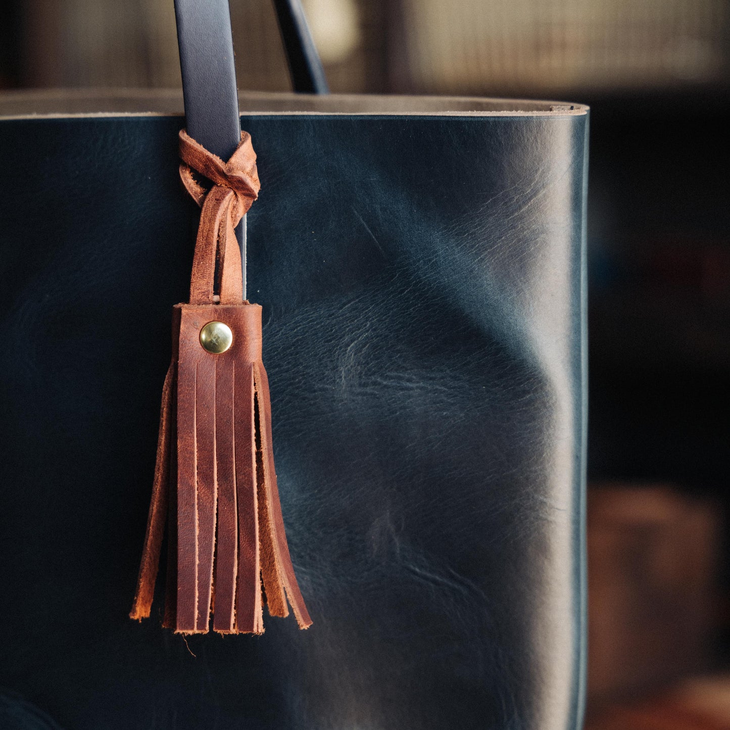 Navy Kodiak Leather Tassel