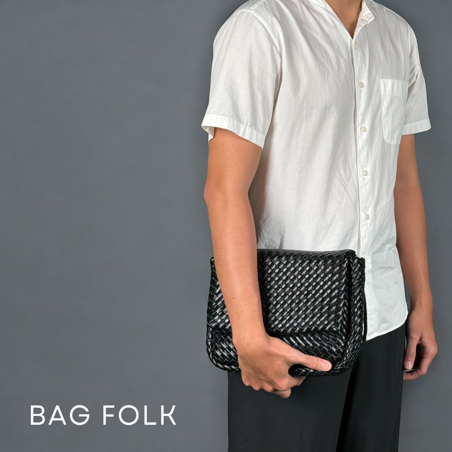 FLAP WHITE LARGE TOTE