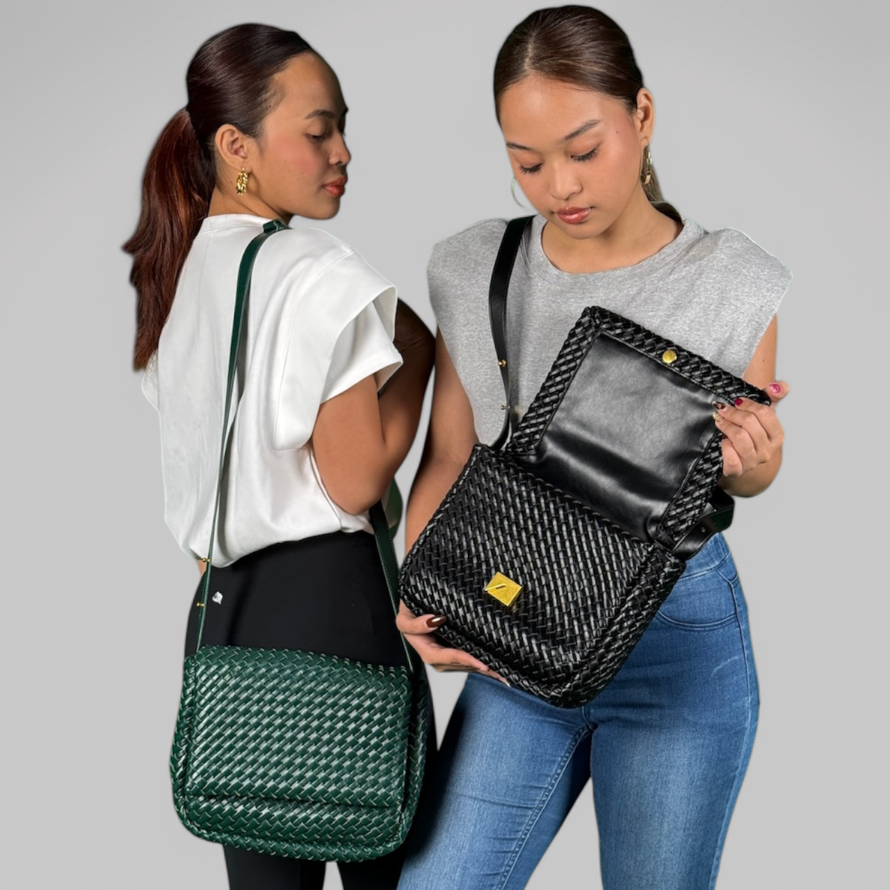 FLAP WHITE LARGE TOTE