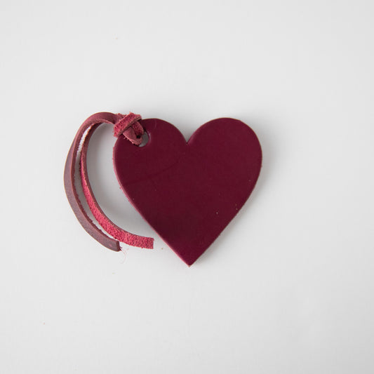 Purple Leather Heart Tag