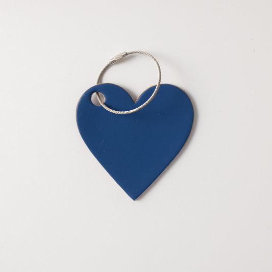Sapphire Leather Heart Tag