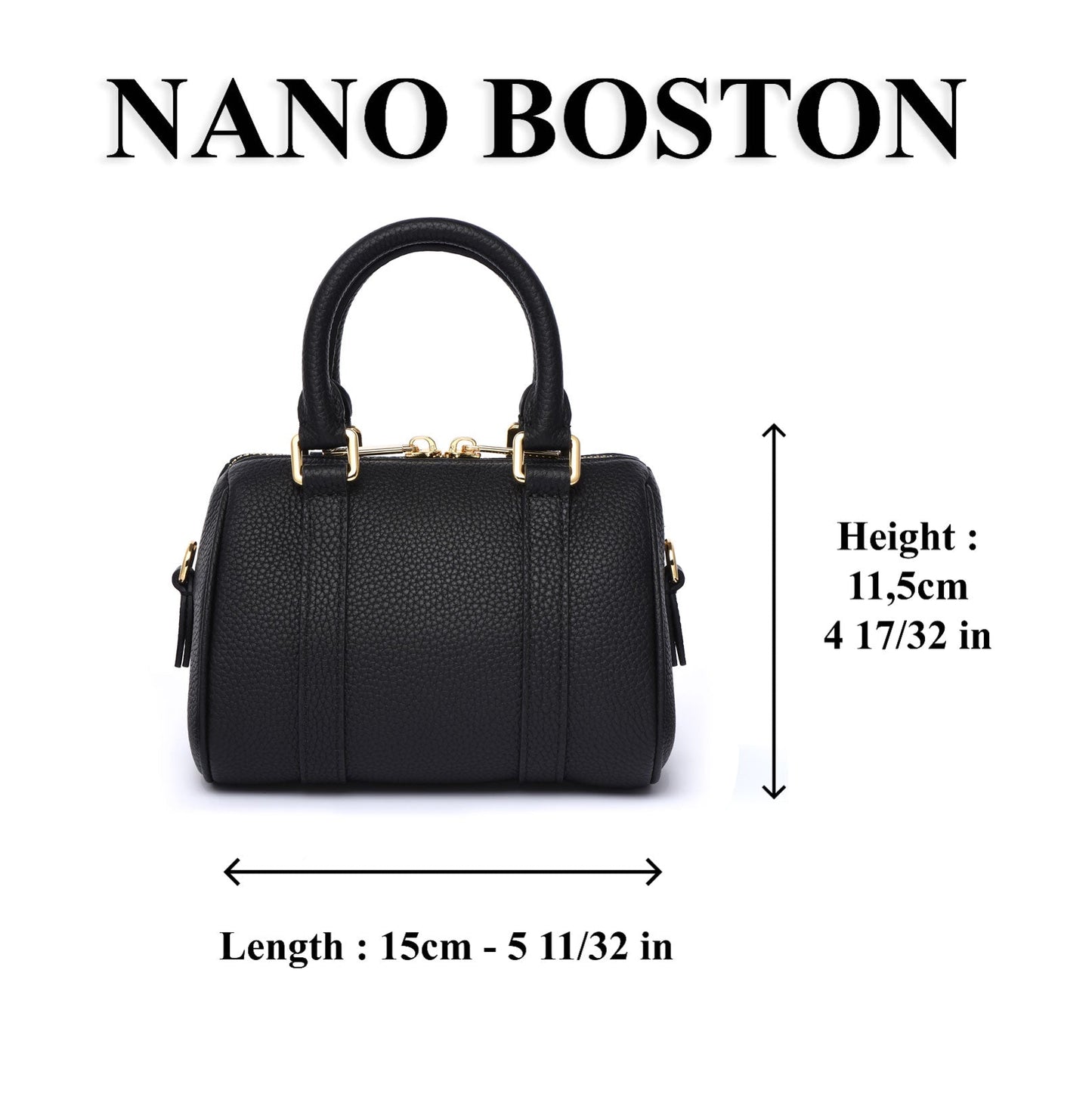 NANO Boston bag - Togo Leather - Ice Blue