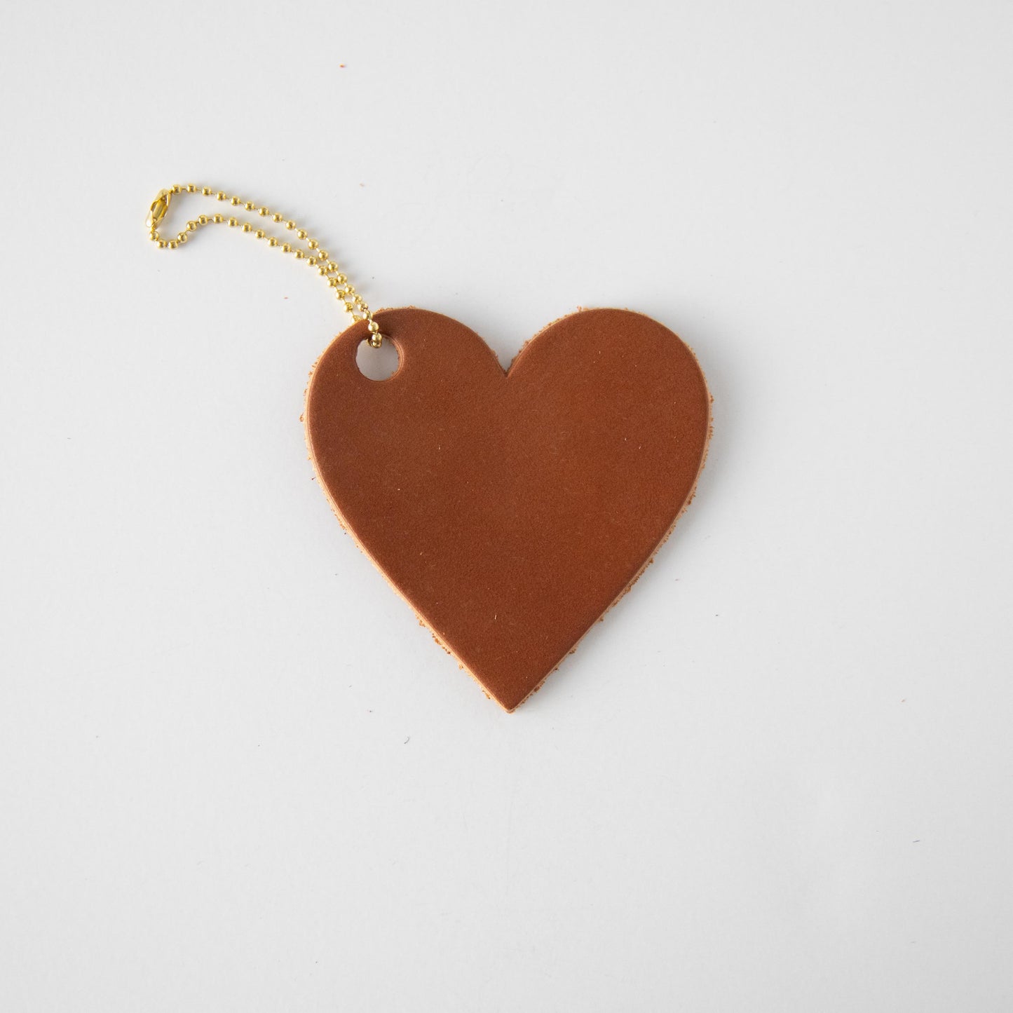 Tan Leather Heart Tag