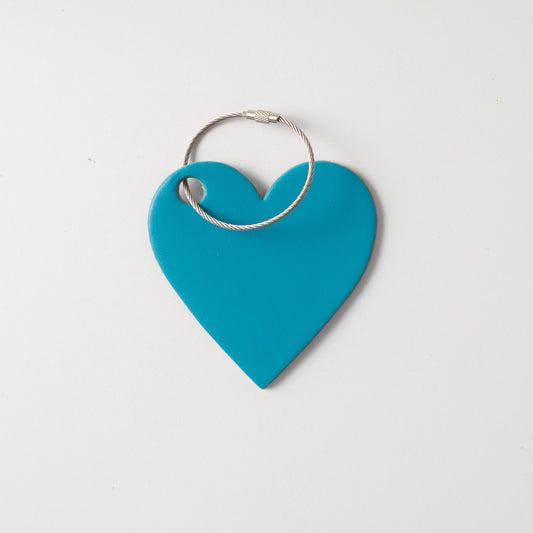 Turquoise Leather Heart Tag