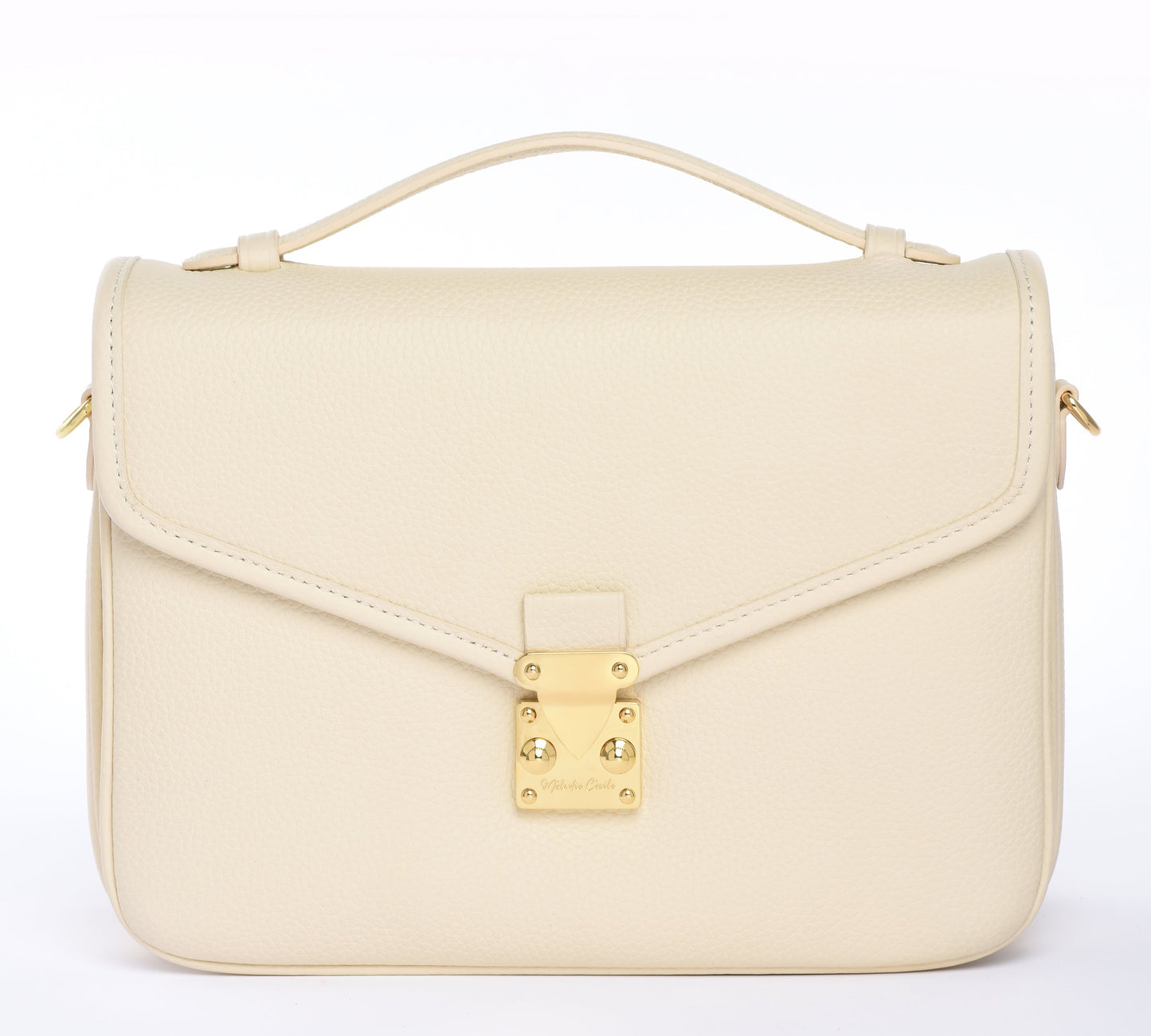 "Buttercream" Togo Leather - "Paris 15" Satchel Crossbody bag