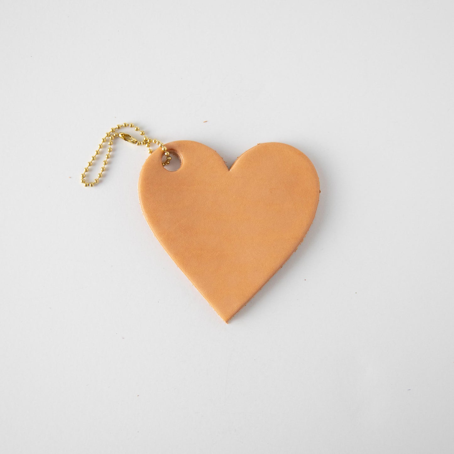 Vegetable Tan Leather Heart Tag