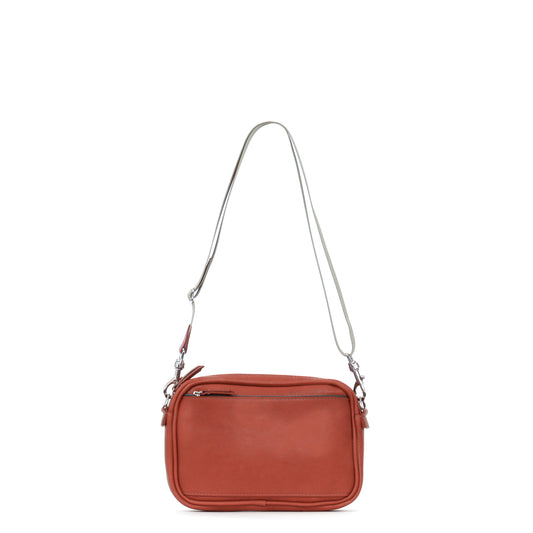 MINI CAMERA BAG TERRACOTTA ITALIAN LAMB