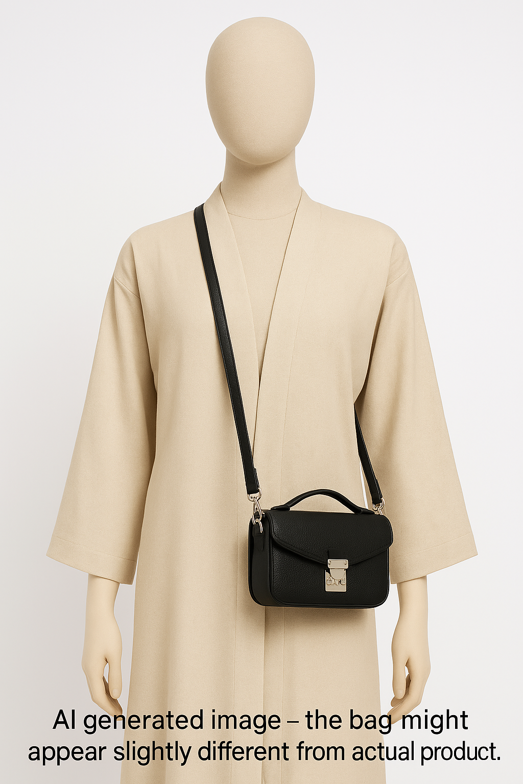 PETIT PARIS 15 - Crossbody bag - Black Togo / Silver Hardware