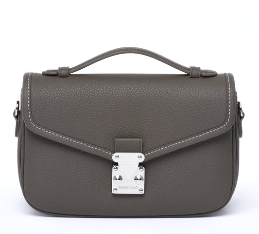 Graphite Grey - "Le Petit Paris15" Crossbody bag - Silver Hardware